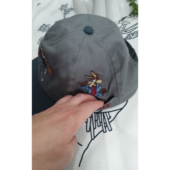 Vtg Space Jam Love your melon snapback hat 1991 Adults Looney Tunes gray o/s USA - Picture 8 of 9